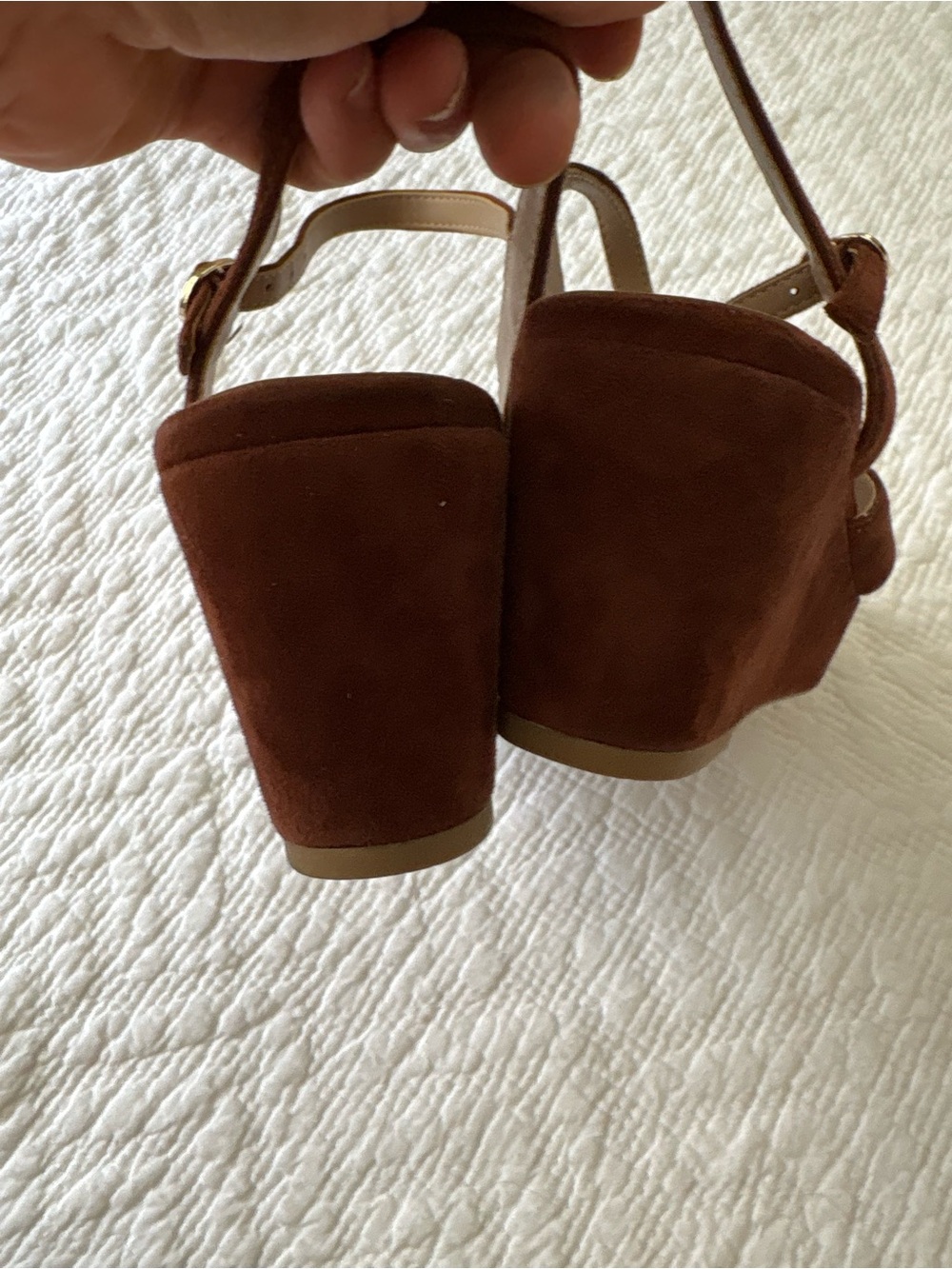 Giani Bernini Jayleen Platform Wedge Brown Suede Sandals 9 - Picture 8 of 16